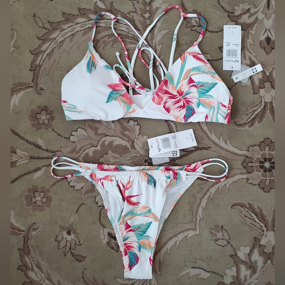 NWT Roxy Lahaina Bay Bikini - L